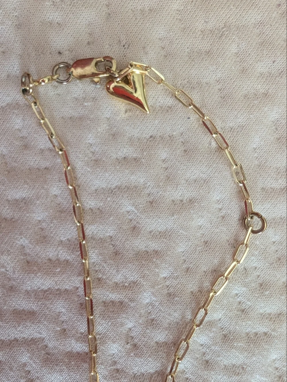kate spade Gold Heart Locket Necklace with White Enamel Clover Initial K - Picture 3 of 4